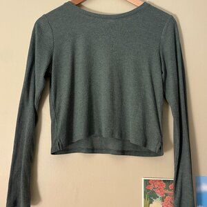 Green ribbed long sleeve